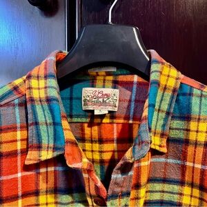 J Crew Classic Fit Midweight Vivid Plaid Flannel - Large